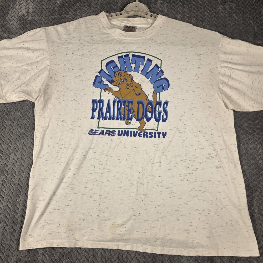 Vintage 90s Sears University Fighting Prairie Dogs T-Shirt Men XL Single Stitch